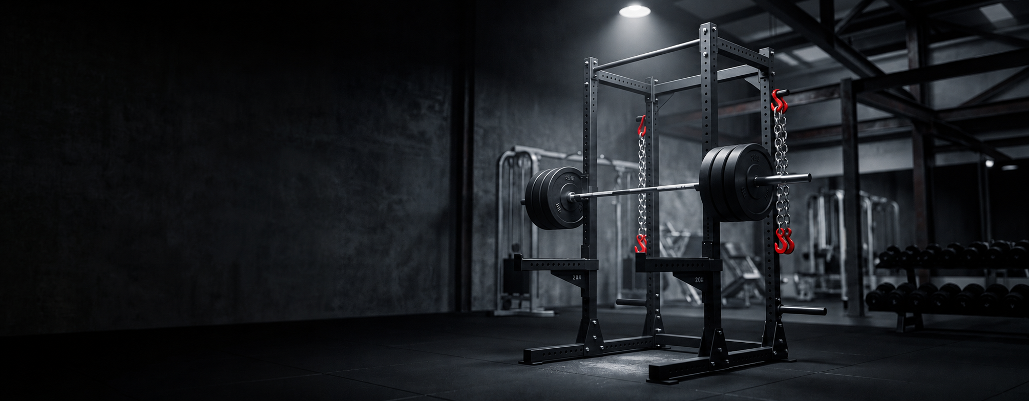 Mancuernas, barras olímpicas y discos con el balance y la resistencia que exige el entrenamiento serio.